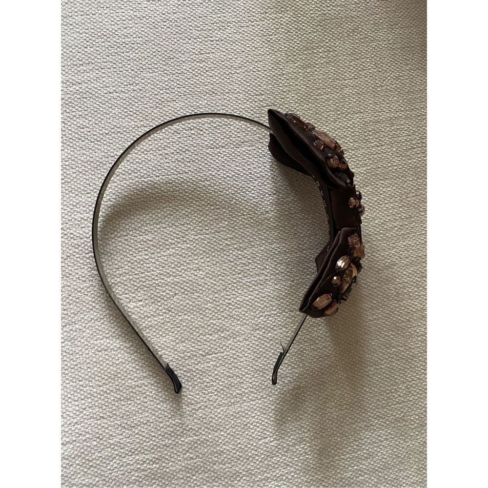Brown rhinestone bow headband - Picture 4 of 5